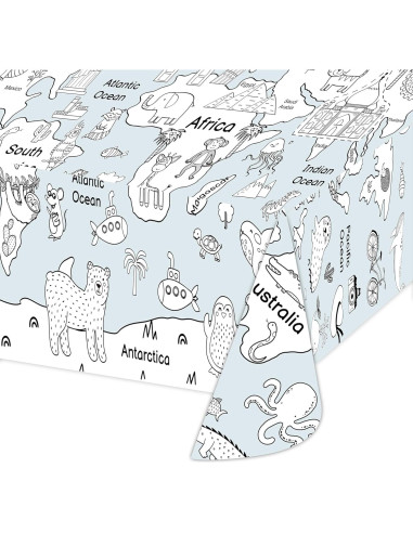 Póster Mapa Mundial para Colorear YiiiGoood 83x137 cm