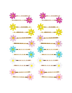Pinchos de Oveja Rosa 24PCS Clips de Pelo Flor Antideslizantes