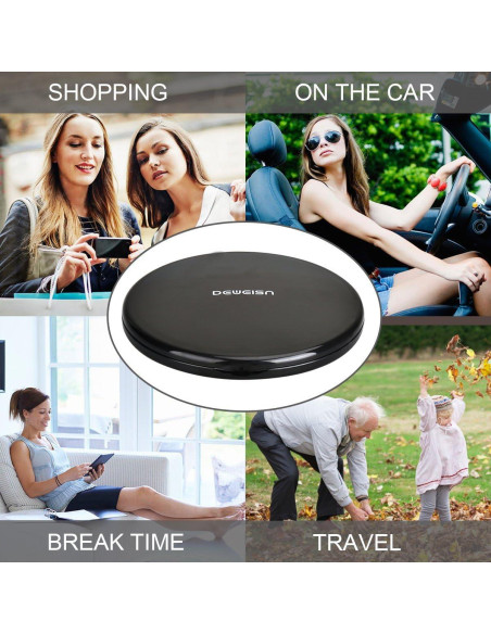 Espejo Cosmético Compacto Deweisn 10x Aumento Negro 10.16 cm