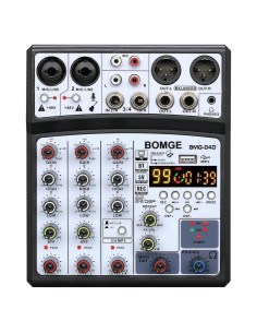 Mezclador de Audio BOMGE 04D Bluetooth 4 Canales USB 48V