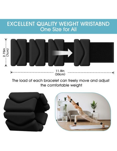 Pesas de Muñeca y Tobillo Grednfhat Ajustables 0.9kg