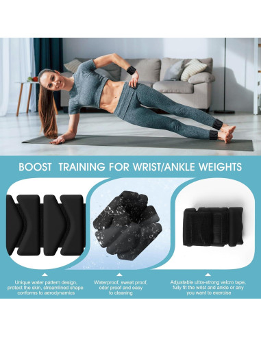 Pesas de Muñeca y Tobillo Grednfhat Ajustables 0.9kg