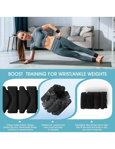 Pesas de Muñeca y Tobillo Grednfhat Ajustables 0.9kg