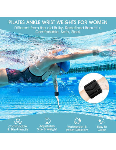 Pesas de Muñeca y Tobillo Grednfhat Ajustables 0.9kg