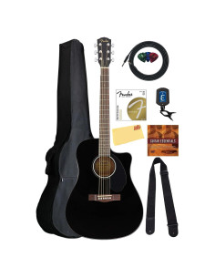 Guitarra Acústica-Eléctrica Fender CD-60SCE Negra con Accesorios