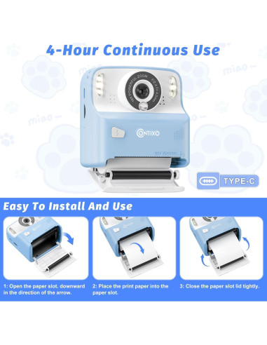 Cámara Instantánea Contixo KC2A para Niños 12MP Azul