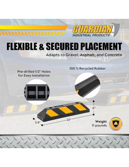 Bordillo de Goma Guardia 56 cm Alta Resistencia Reflectante