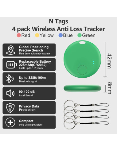 Etiquetas Inteligentes LocGuaxrd - Paquete de 4 para Android