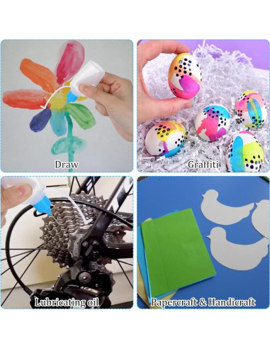 12 Botellas de Squeeze Quilax 30ml con Punta de Aguja y Embudos