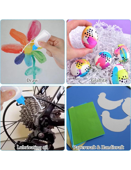 12 Botellas de Squeeze Quilax 30ml con Punta de Aguja y Embudos