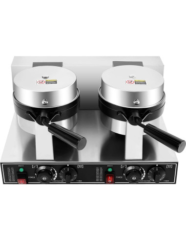 Máquina de Waffles Doble Cabeza SZ-RW-2 2400W Acero Inoxidable