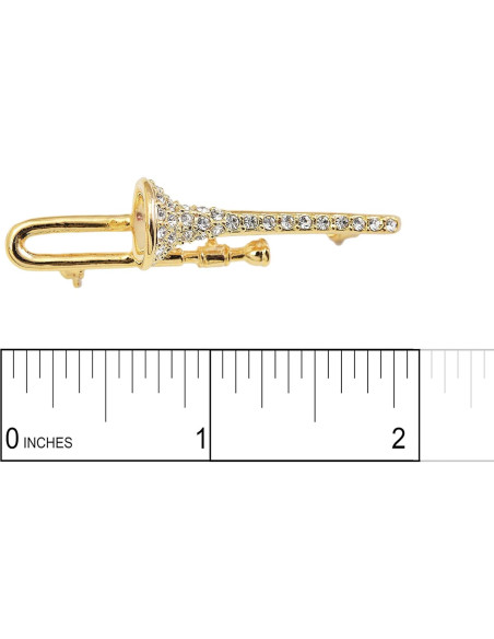 Broche de Cristal de Trompeta Spinningdaisy 5.08x1.27cm