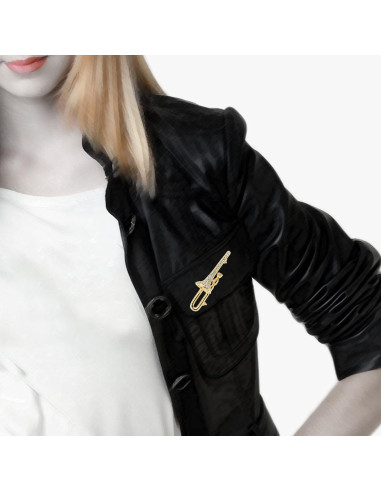 Broche de Cristal de Trompeta Spinningdaisy 5.08x1.27cm