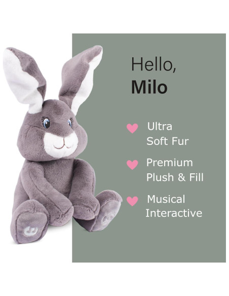 Dimple Milo Conejo Peluche Interactivo 1.27 kg - Peek-a-Boo