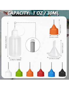 Botellas Aplicadoras de Punta Precisa HARSKIYER 30ml 12 Pcs 2