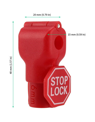 Bloqueos Antirrobo FUNSUEI 150 PCS 6mm Rojo para Ganchos