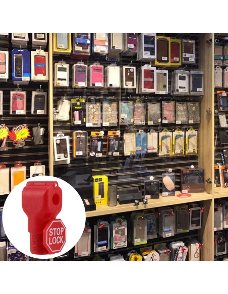 Bloqueos Antirrobo FUNSUEI 150 PCS 6mm Rojo para Ganchos