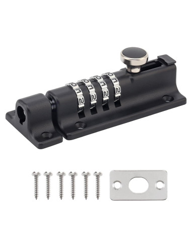 Cerrojo de Combinación HOJLKLD 4 Dígitos Zinc Negro