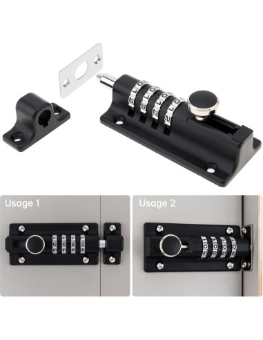 Cerrojo de Combinación HOJLKLD 4 Dígitos Zinc Negro