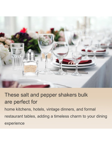 4 Mini Saleros y Pimenteros de Vidrio con Embudo Acero Inoxidable