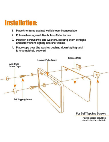 Kit Tornillos Antirrobo M6 YGDMD para Placas de Licencia