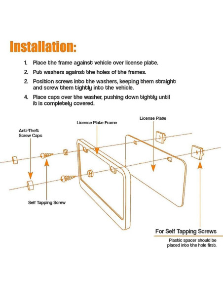Kit Tornillos Antirrobo M6 YGDMD para Placas de Licencia