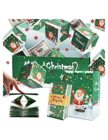 Caja de Regalo Sorpresa Explosiva Yilia Verde 6 Cajas Plegables
