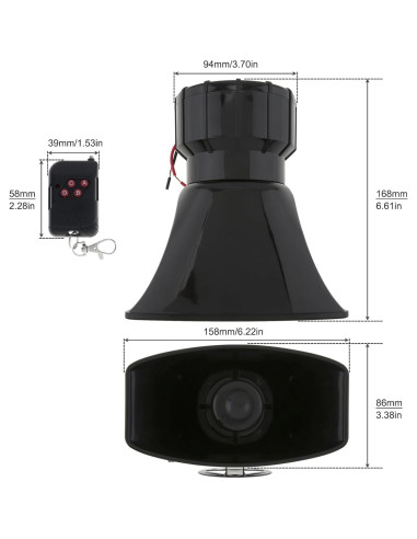 Sirena de Automóvil ePathChina 7 Tonos 100W Control Remoto