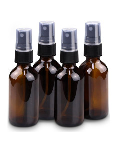 Botellas de Spray de Vidrio Mini Wedama 2 oz Ámbar - Paquete de 4