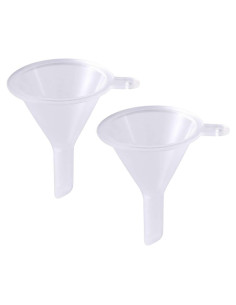 Juego de 2 Mini Embudos de Plástico Transparente para Líquidos
