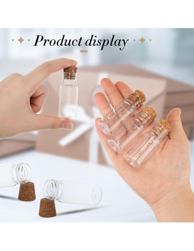 Bokon 25 Mini Botellas de Plástico con Corcho 5.79 cm