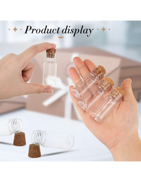 Bokon 25 Mini Botellas de Plástico con Corcho 5.79 cm