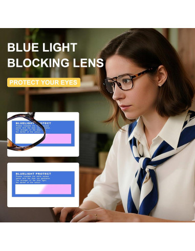 Gafas de Lente Claro Bouryo para Mujeres - Protección UV y Luz Azul