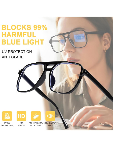 Gafas de Lente Claro Bouryo para Mujeres - Protección UV y Luz Azul