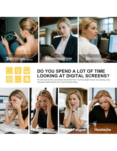Gafas de Lente Claro Bouryo para Mujeres - Protección UV y Luz Azul