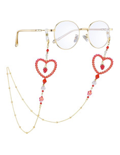 Cadena de Gafas con Perlas Fresa - Soporte Elegante para Mujeres