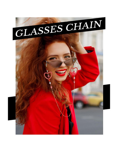 Cadena de Gafas con Perlas Fresa - Soporte Elegante para Mujeres