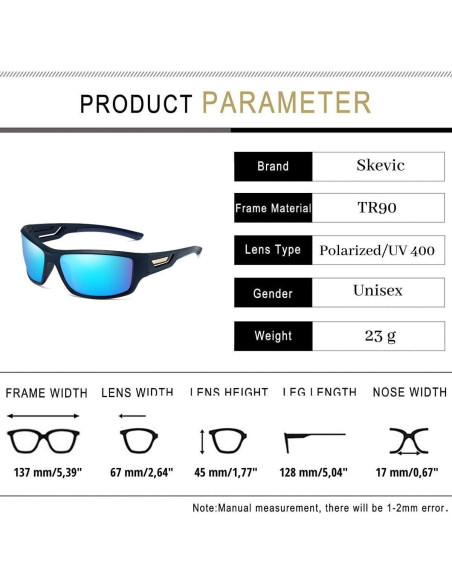 Gafas de sol polarizadas Skevic TR90 UV400 para deportes