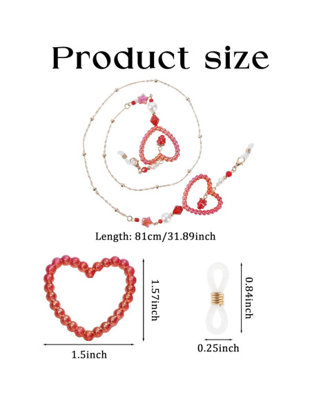 Cadena de Gafas con Perlas Fresa - Soporte Elegante para Mujeres