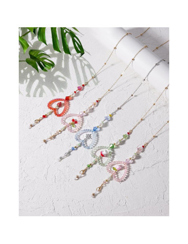 Cadena de Gafas con Perlas Fresa - Soporte Elegante para Mujeres