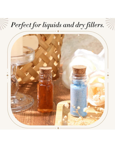 Bokon 25 Mini Botellas de Plástico con Corcho 5.79 cm