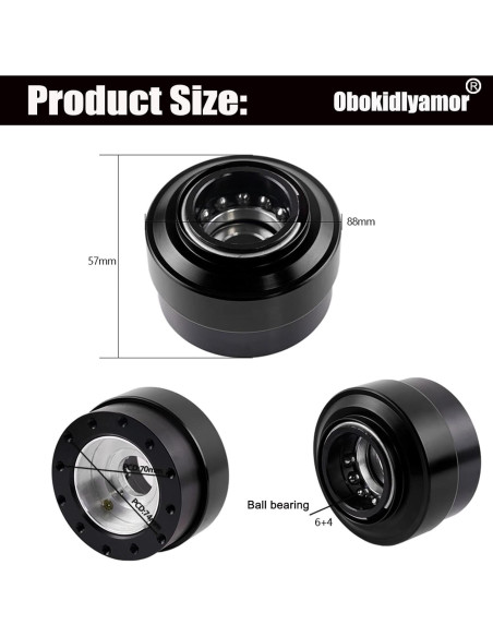 Adaptador de liberación rápida Obokidlyamor para volante 70mm