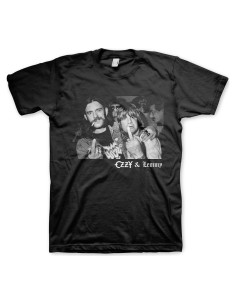 Camiseta Negra de Manga Corta Ozzy & Lemmy para Hombres