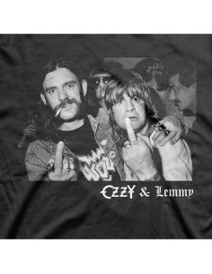 Camiseta Negra de Manga Corta Ozzy & Lemmy para Hombres 2