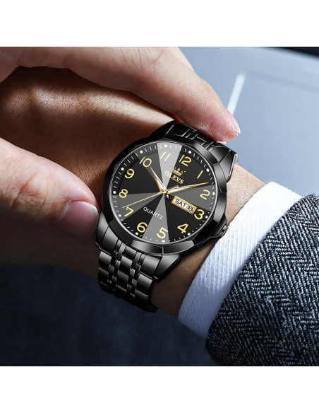 Reloj de Hombre OLEVS Analógico Acero Inoxidable Plata 41mm