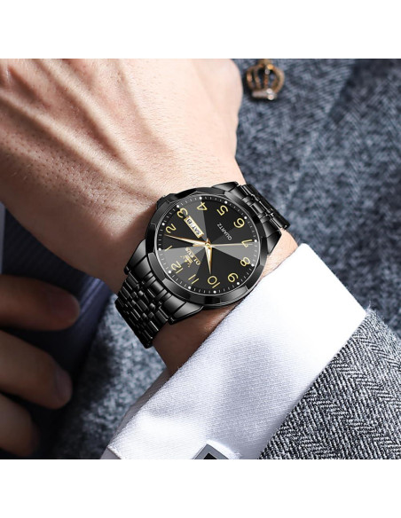 Reloj de Hombre OLEVS Analógico Acero Inoxidable Plata 41mm