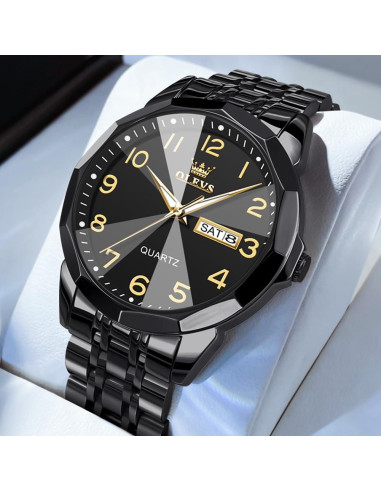 Reloj de Hombre OLEVS Analógico Acero Inoxidable Plata 41mm