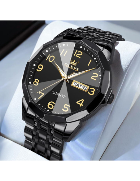 Reloj de Hombre OLEVS Analógico Acero Inoxidable Plata 41mm