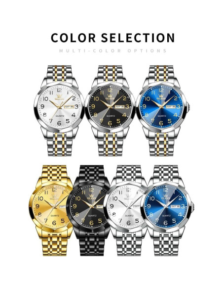 Reloj de Hombre OLEVS Analógico Acero Inoxidable Plata 41mm