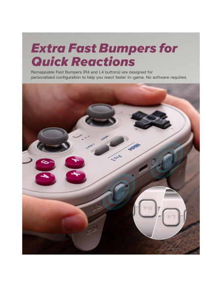 Controlador Bluetooth Pro 3 8Bitdo G Clásico para Switch y PC